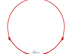 Bratara personalizata argint, snur reglabil si cristal - Nume si Fluturas